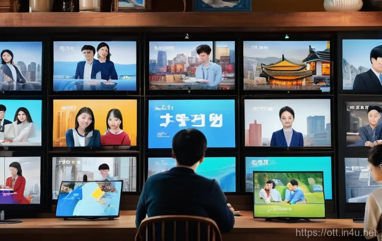 OTT 플랫폼 트렌드 - A young adult woman, dressed in comfortable loungewear, is sitting on a cozy sofa in a modern, warml...